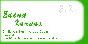 edina kordos business card